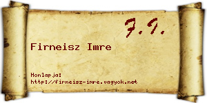 Firneisz Imre névjegykártya