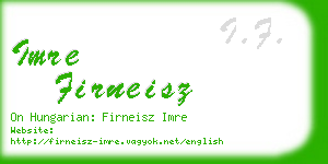 imre firneisz business card